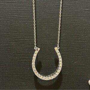 Sparkling Silver Horseshoe Pendant Necklace
